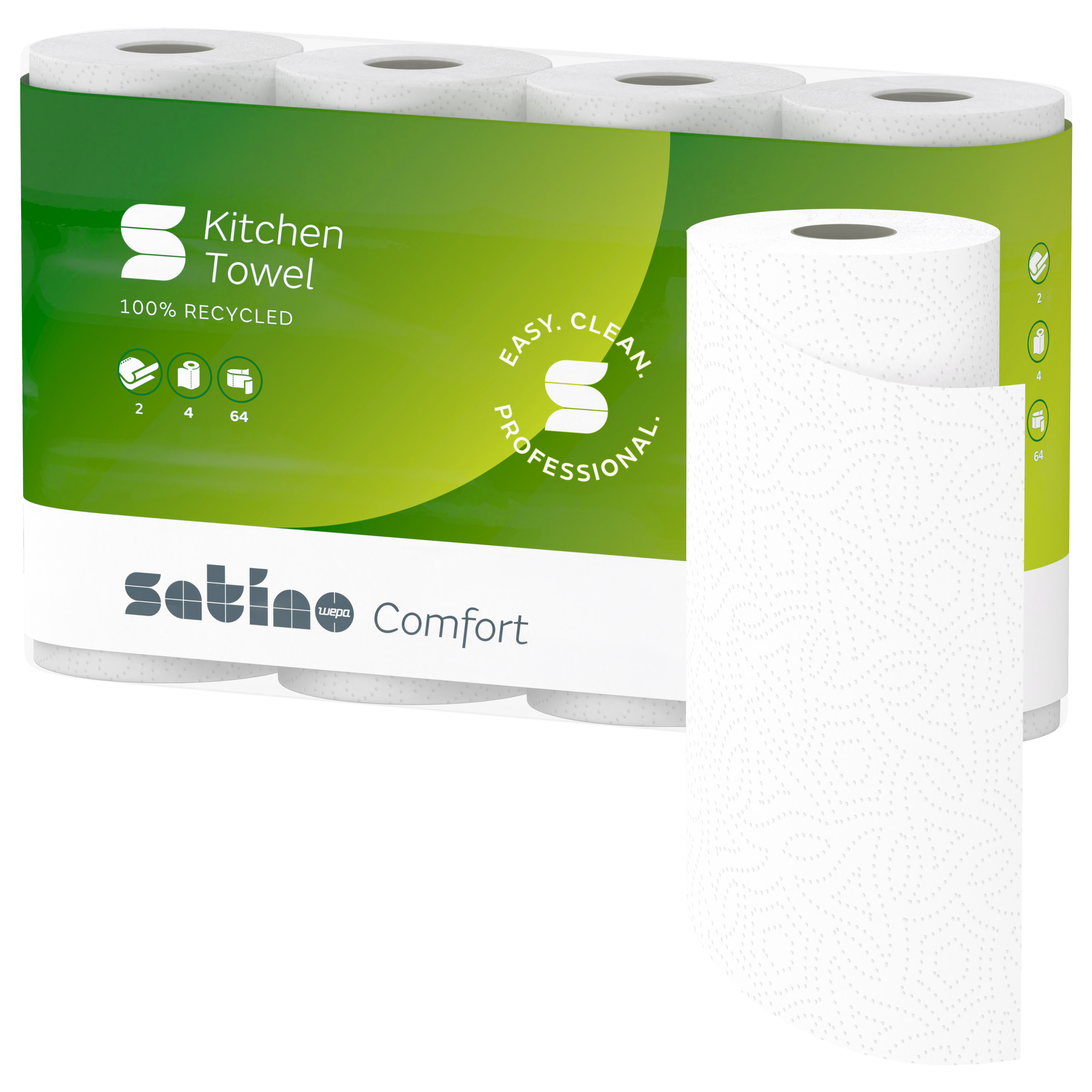Küchenrollen Satino Comfort 4x64 2p | Art.-Nr. 167070 - Satino by WEPA | Möbelrollen