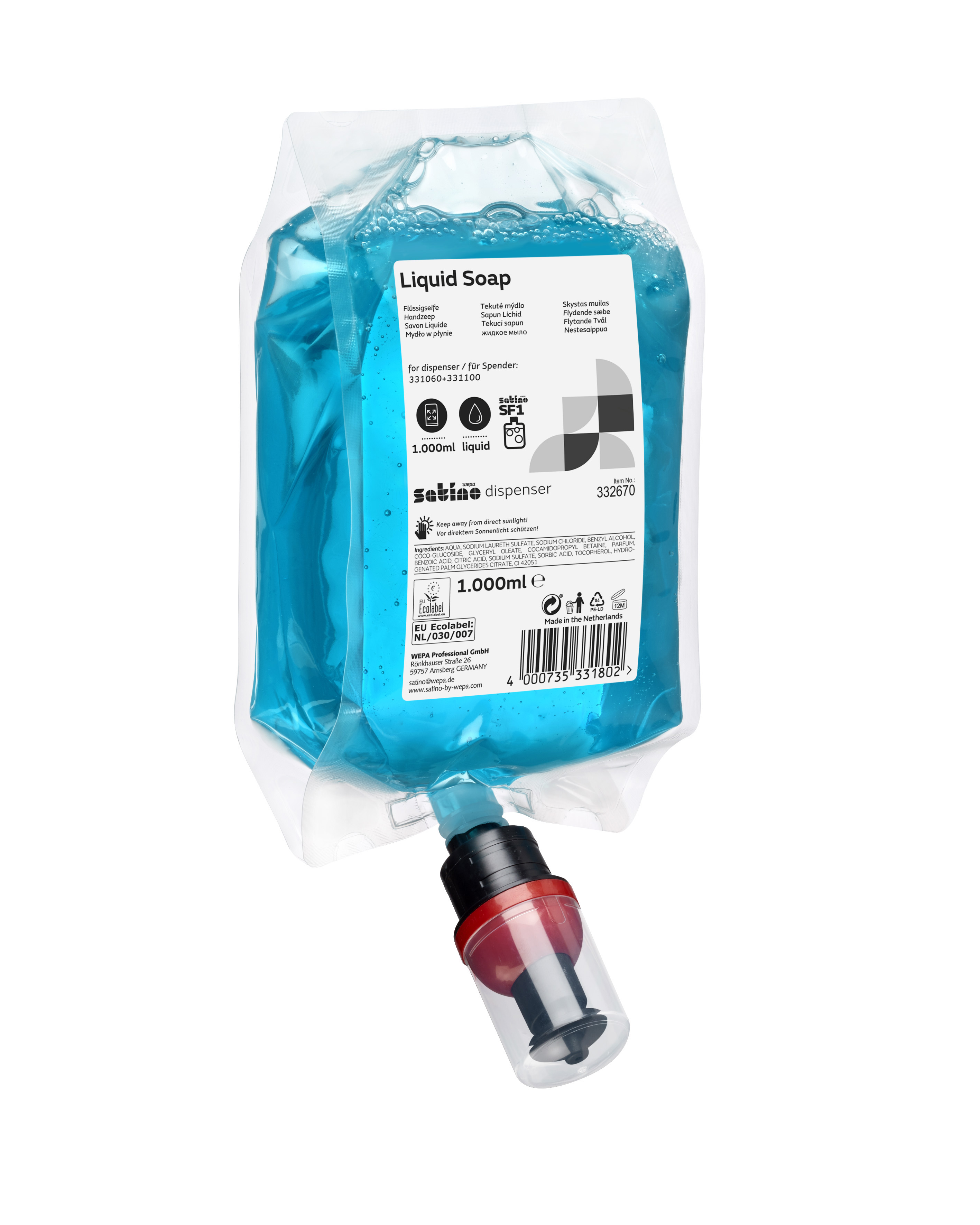 Flüssigseife 6 x 1.000 ml Art.Nr. 332670 Satino by WEPA