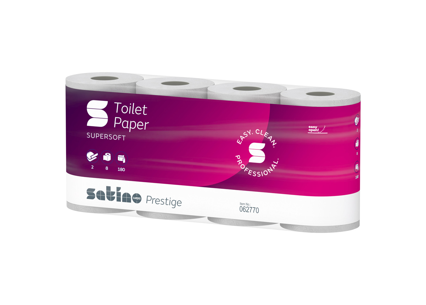SATINO Papier de toilette Satino pre. 572051 3 plis, 8 roul. à 250 flls. -  Ecomedia AG