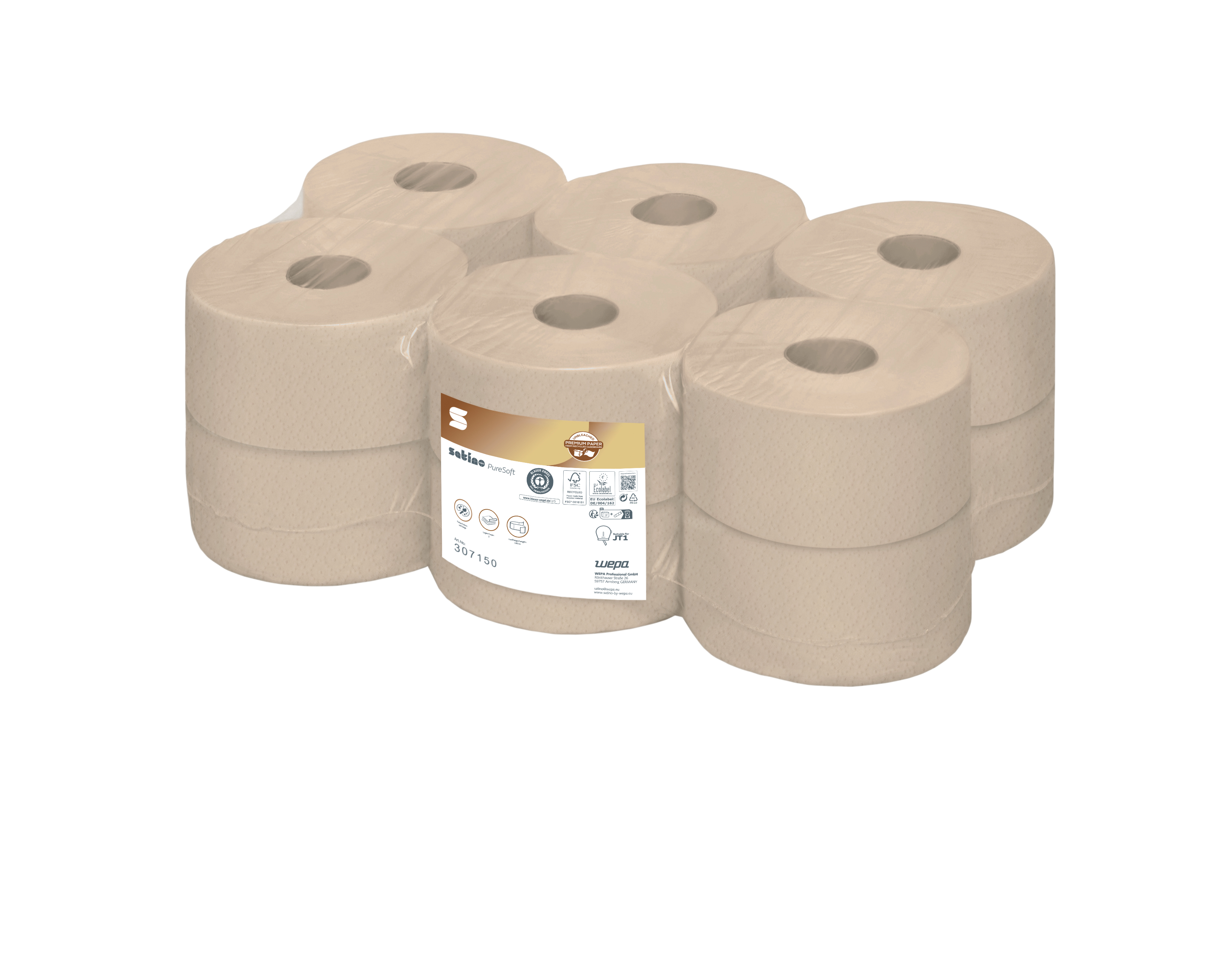 Papier toaletowy Satino PureSoft, duże rolki